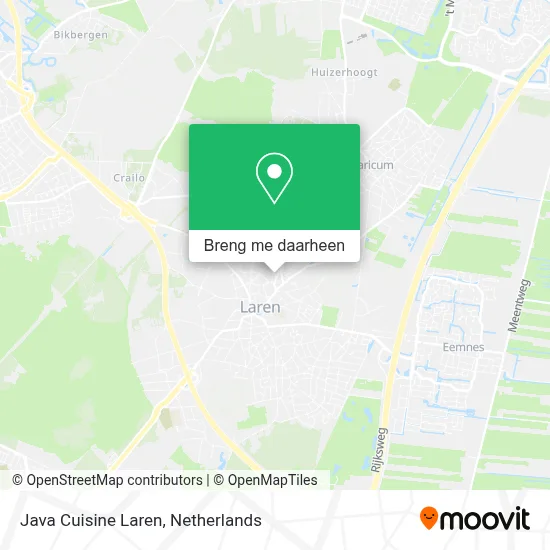 Java Cuisine Laren kaart