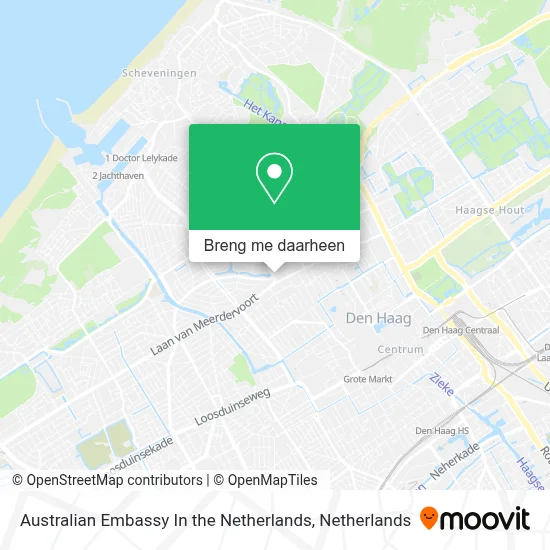 Australian Embassy In the Netherlands kaart