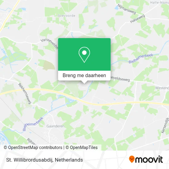 St. Willibrordusabdij kaart