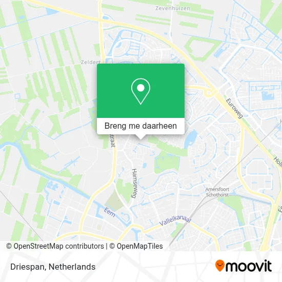 Driespan kaart