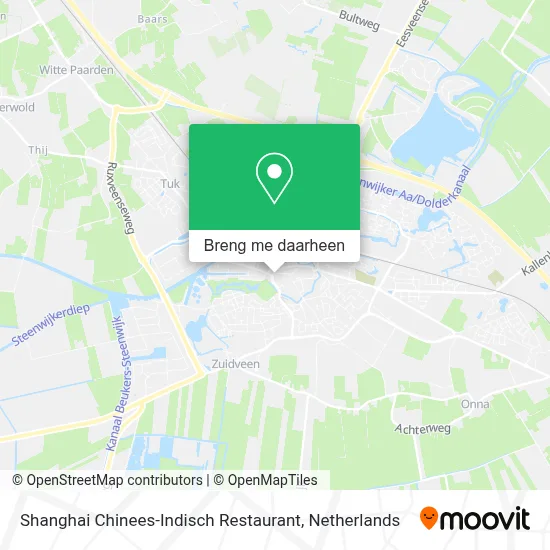 Shanghai Chinees-Indisch Restaurant kaart