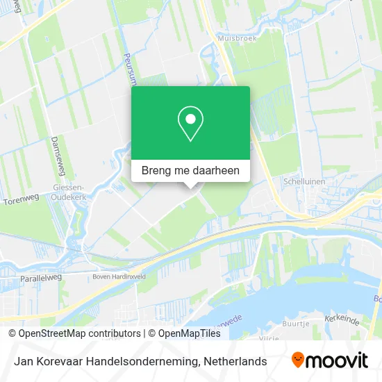 Jan Korevaar Handelsonderneming kaart