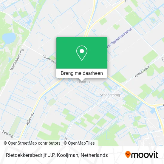 Rietdekkersbedrijf J.P. Kooijman kaart