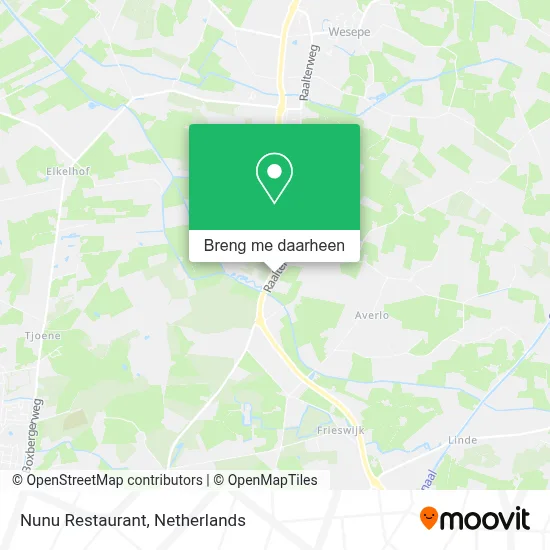 Nunu Restaurant kaart