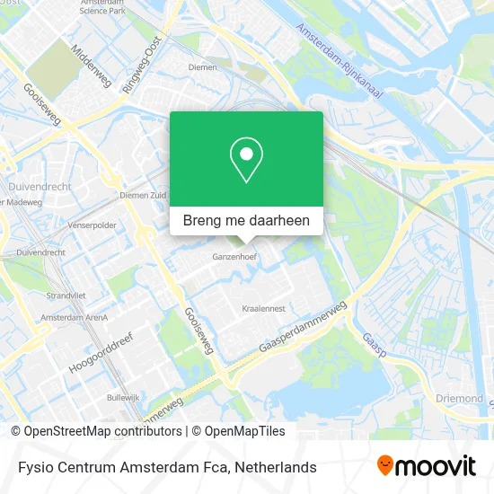 Fysio Centrum Amsterdam Fca kaart