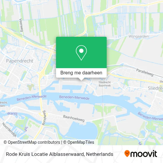 Rode Kruis Locatie Alblasserwaard kaart