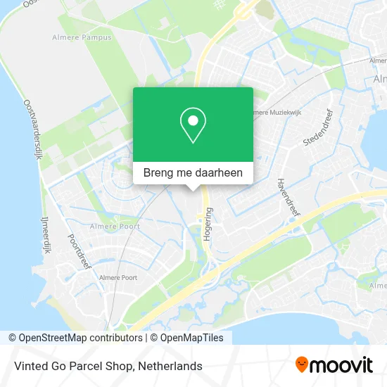 Vinted Go Parcel Shop kaart