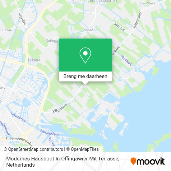 Modernes Hausboot In Offingawier Mit Terrasse kaart