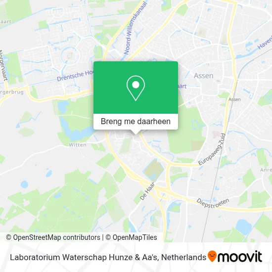 Laboratorium Waterschap Hunze & Aa's kaart
