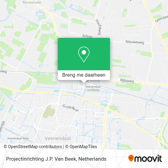 Projectinrichting J.P. Van Beek kaart