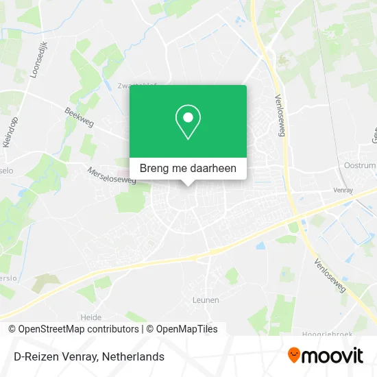 D-Reizen Venray kaart