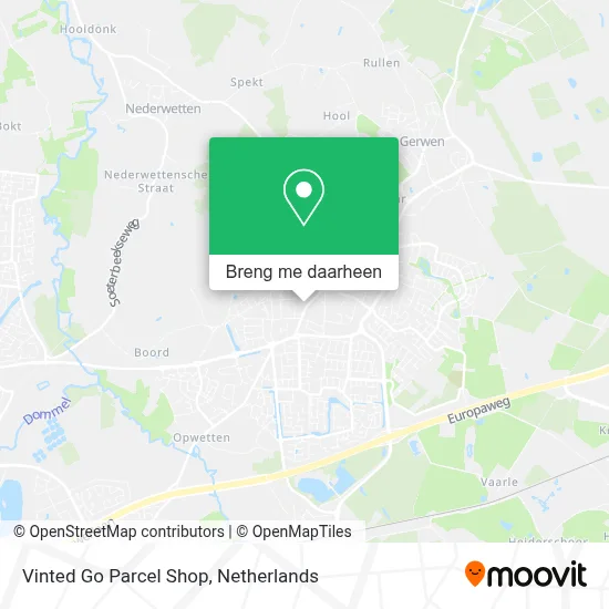 Vinted Go Parcel Shop kaart