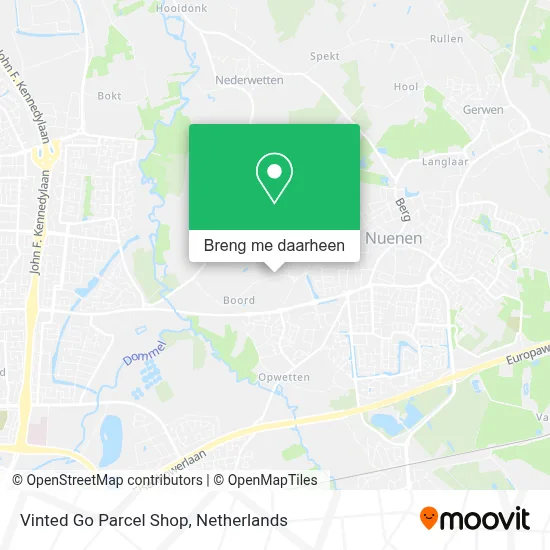 Vinted Go Parcel Shop kaart