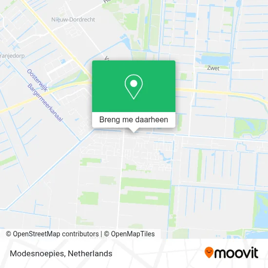 Modesnoepies kaart