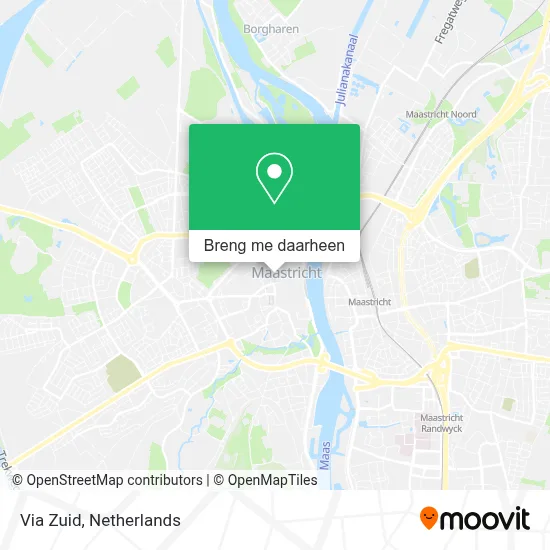 Via Zuid kaart