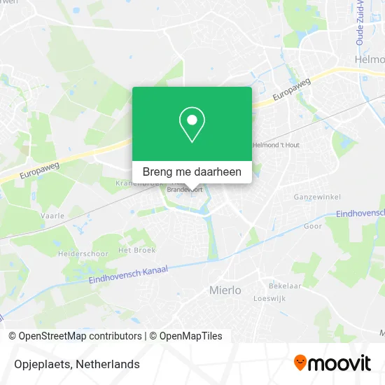 Opjeplaets kaart