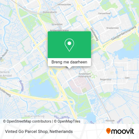 Vinted Go Parcel Shop kaart