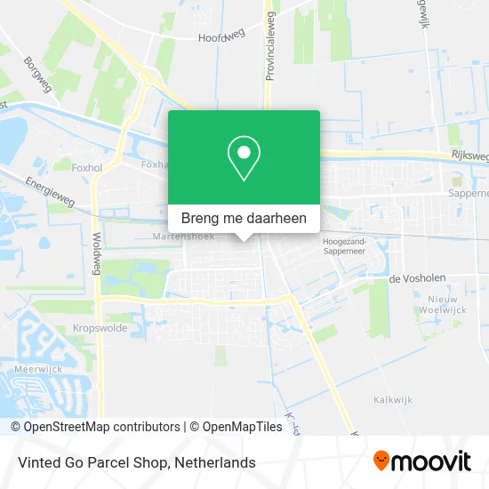 Vinted Go Parcel Shop kaart