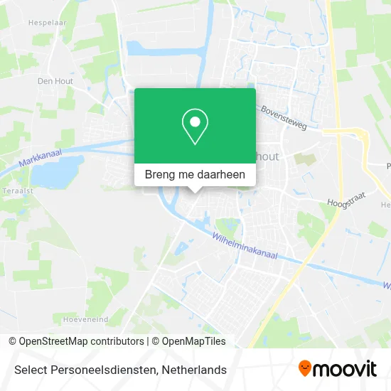 Select Personeelsdiensten kaart