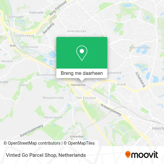 Vinted Go Parcel Shop kaart