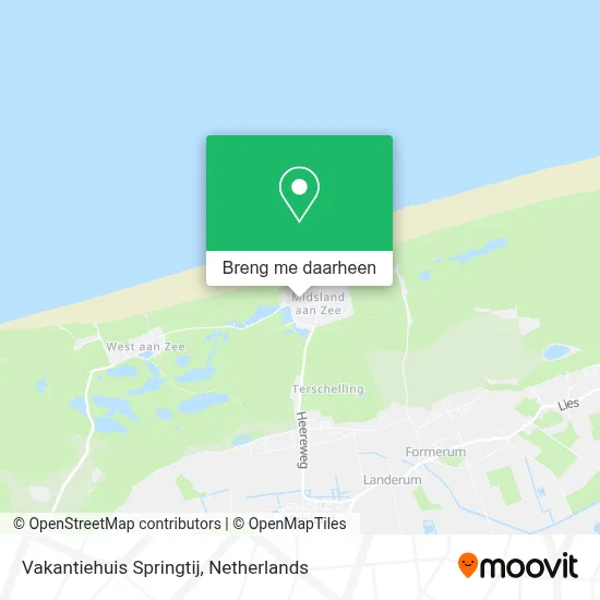 Vakantiehuis Springtij kaart