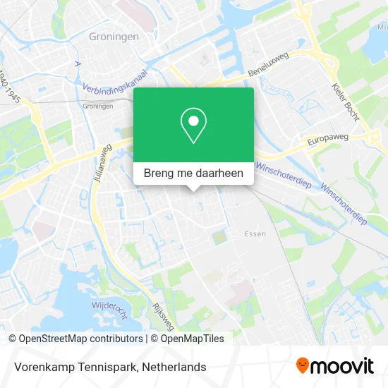 Vorenkamp Tennispark kaart