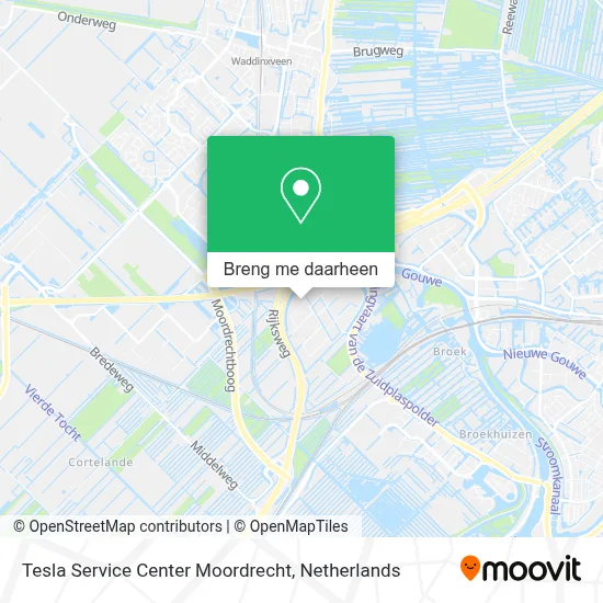 Tesla Service Center Moordrecht kaart