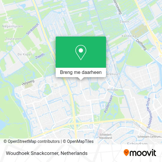 Woudhoek Snackcorner kaart