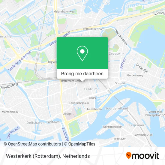 Westerkerk (Rotterdam) kaart