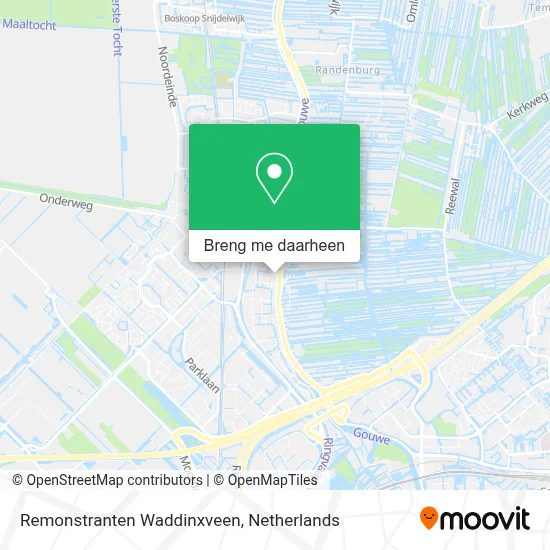 Remonstranten Waddinxveen kaart