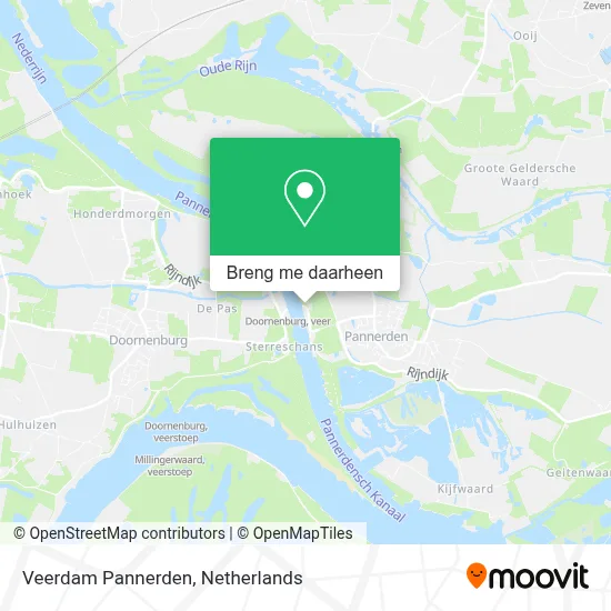 Veerdam Pannerden kaart