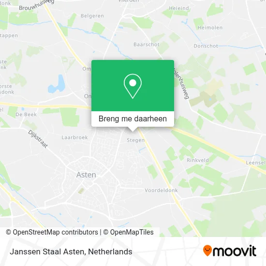 Janssen Staal Asten kaart