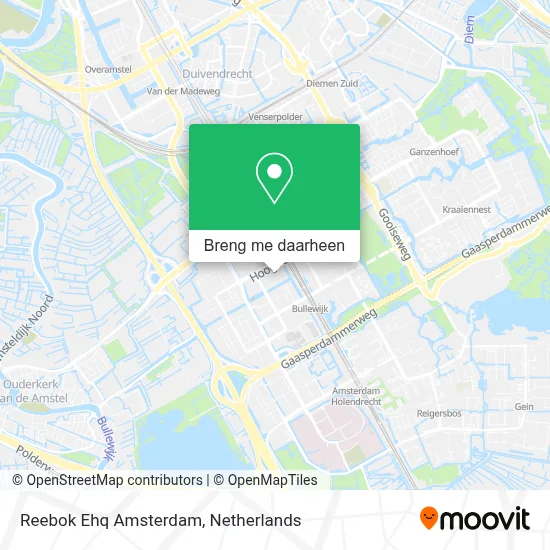 Reebok Ehq Amsterdam kaart