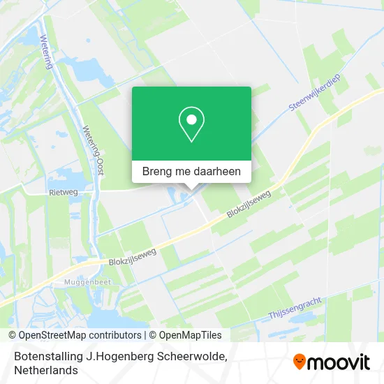 Botenstalling J.Hogenberg Scheerwolde kaart