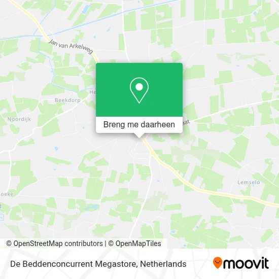 De Beddenconcurrent Megastore kaart