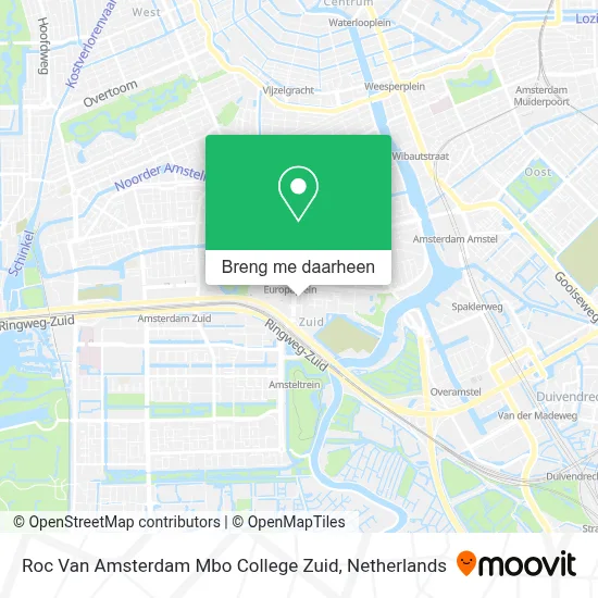 Roc Van Amsterdam Mbo College Zuid kaart