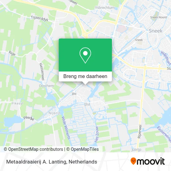 Metaaldraaierij A. Lanting kaart