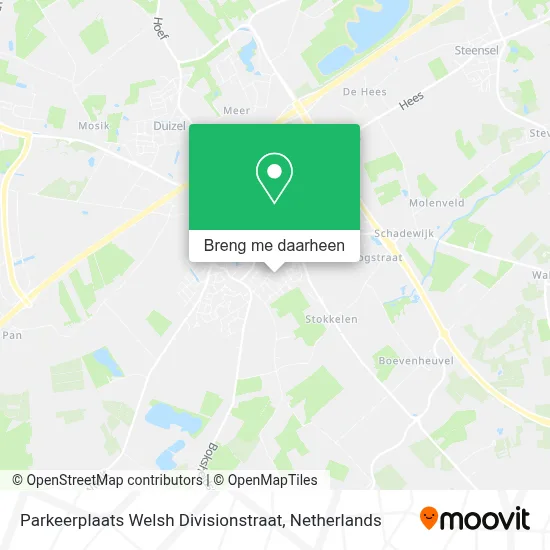 Parkeerplaats Welsh Divisionstraat kaart