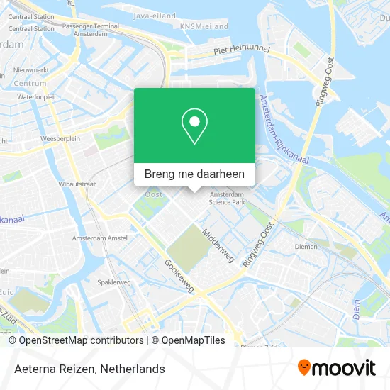 Aeterna Reizen kaart