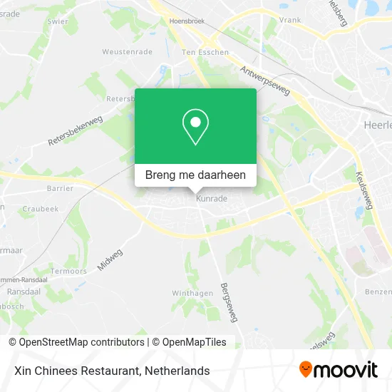 Xin Chinees Restaurant kaart