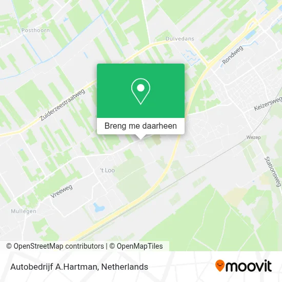 Autobedrijf A.Hartman kaart