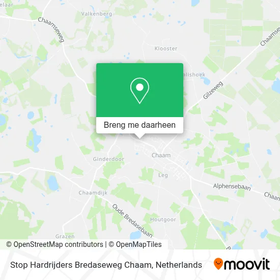 Stop Hardrijders Bredaseweg Chaam kaart