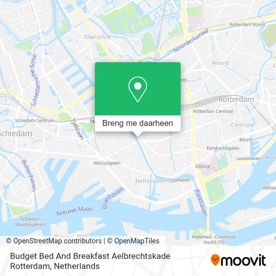Budget Bed And Breakfast Aelbrechtskade Rotterdam kaart