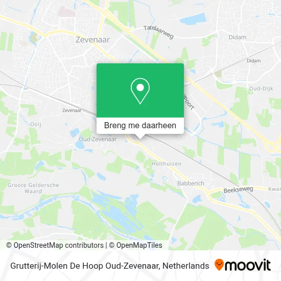 Grutterij-Molen De Hoop Oud-Zevenaar kaart