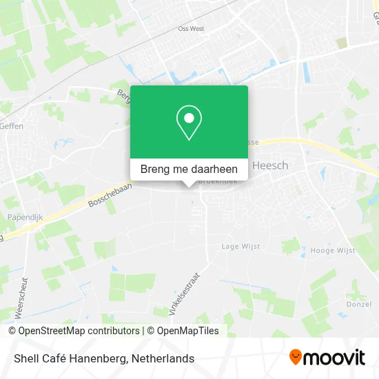 Shell Café Hanenberg kaart