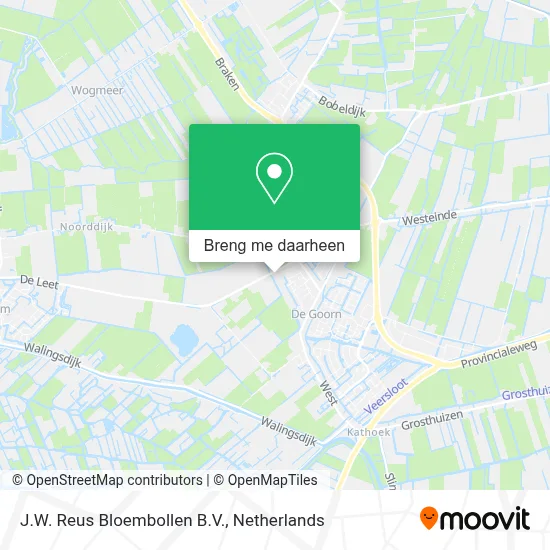 J.W. Reus Bloembollen B.V. kaart
