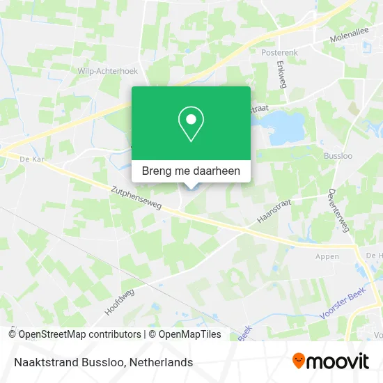 Naaktstrand Bussloo kaart