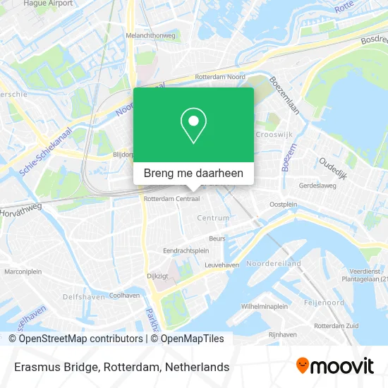 Erasmus Bridge, Rotterdam kaart