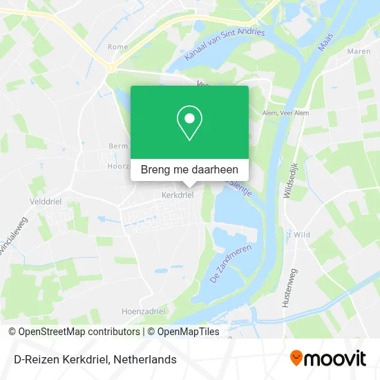 D-Reizen Kerkdriel kaart