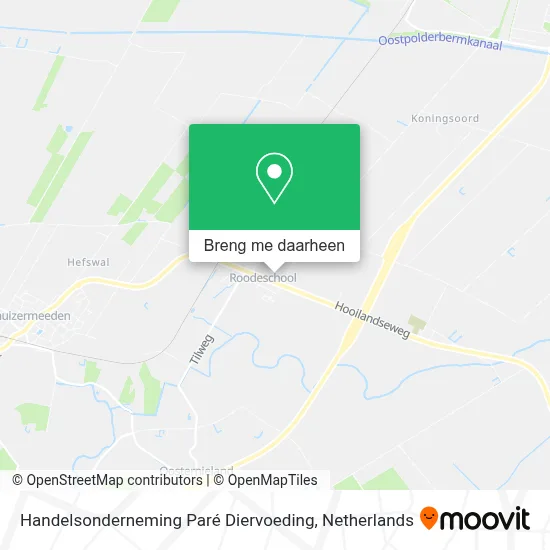Handelsonderneming Paré Diervoeding kaart